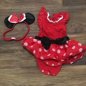 Baby girl Minnie Mouse dress and headband